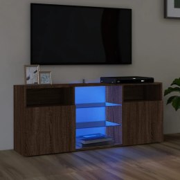 Szafka TV z oświetleniem LED, brązowy dąb, 120x30x50 cm Lumarko!