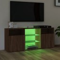 Szafka TV z oświetleniem LED, brązowy dąb, 120x30x50 cm Lumarko!