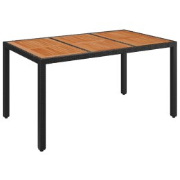 Stół ogrodowy z drewnianym blatem, czarny, 150x90x75 cm Lumarko!