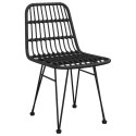 Krzesła ogrodowe, 2 szt., czarne, 48x62x84 cm, rattan PE Lumarko!