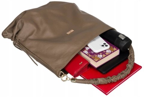 Shopperka w typie worka ze skóry naturalnej Lumarko!