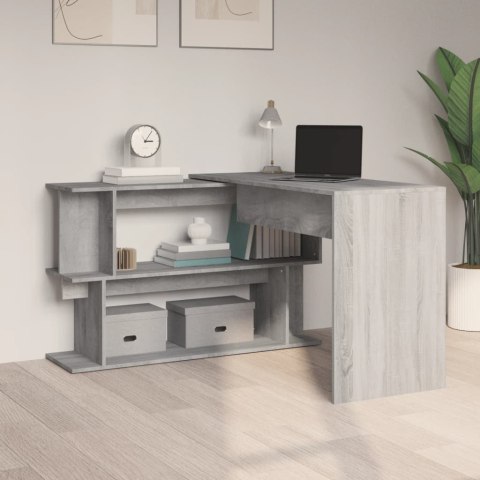 Biurko narożne, szary dąb sonoma, 200x50x76 cm  Lumarko!