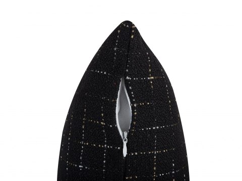  2 poduszki dekoracyjne w geometryczny wzór 45 x 45 cm czarne BELLFLOWER