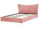 Łóżko welurowe 160 x 200 cm różowe CHALEIX Lumarko!