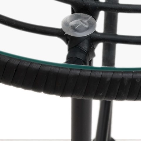 Stół jadalniany, czarny, Ø50 cm, szkło hartowane i stal Lumarko!