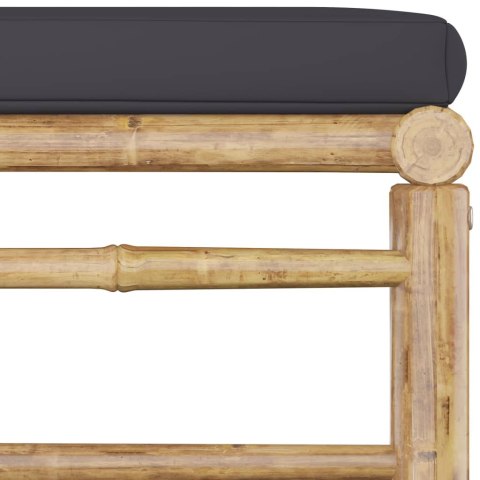 3-cz. zestaw mebli do ogrodu, ciemnoszare poduszki, bambus Lumarko!