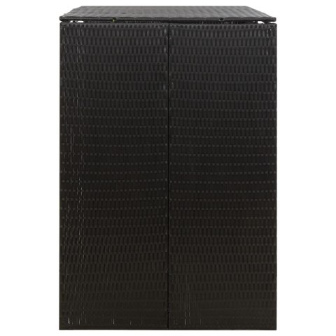 Osłona na 2 kosze na śmieci, czarna, 140x80x117 cm, polirattan Lumarko!