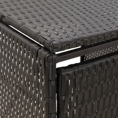 Osłona na 2 kosze na śmieci, czarna, 140x80x117 cm, polirattan Lumarko!