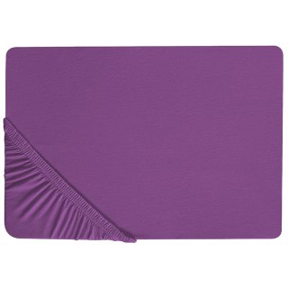Bawełniane prześcieradło z gumką 90 x 200 cm fioletowe JANBU