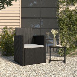 Fotel ogrodowy z poduszką, czarny, polirattan Lumarko!