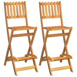 Składane krzesła barowe do ogrodu, 2 szt., lite drewno akacjowe Lumarko!