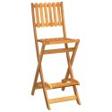 Składane krzesła barowe do ogrodu, 2 szt., lite drewno akacjowe Lumarko!