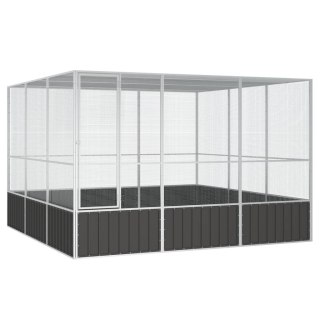Woliera, antracytowa, 302,5x324,5x211,5 cm, galwanizowana stal Lumarko!