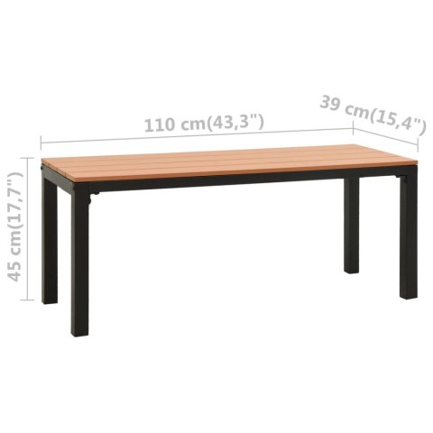 Ławka ogrodowa, 110 cm, stal i WPC, brązowo-czarna Lumarko!