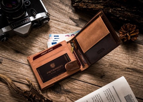 Skórzany dwukolorowy portfel męski Lumarko!