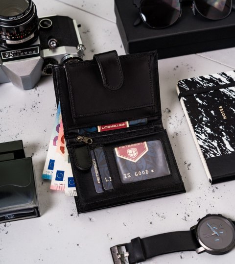 Skórzany portfel na karty z systemem RFID Protect — Peterson Lumarko!