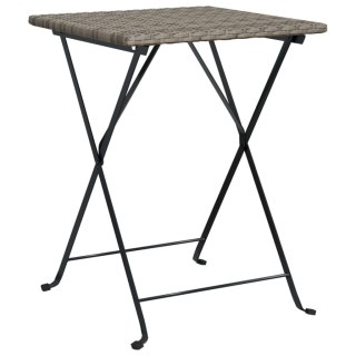 Składany stolik bistro, szary, 55x54x71 cm, polirattan Lumarko!