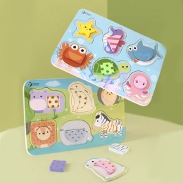 Układanka Klocki Puzzle Dla Dzieci Zwierzęta Dopasuj Nauka Kształtów Kolorów Montessori 6 El. Lumarko!