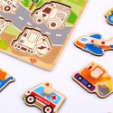 Drewniane Puzzle Montessori Transport Pojazdy Z Pinezkami Do Dopasowania Lumarko!