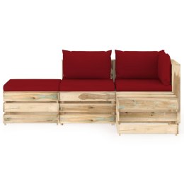 4-cz. zestaw wypoczynkowy do ogrodu, z poduszkami, drewniany Lumarko!