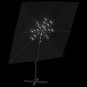 Wiszący parasol z LED, czarny, 400x300 cm Lumarko!