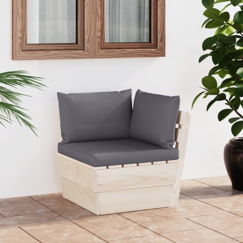 Ogrodowa sofa narożna z palet z poduszkami, impregnowany świerk Lumarko!