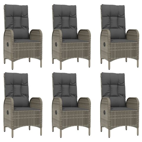 9-cz. zestaw wypoczynkowy do ogrodu, poduszki, rattan PE, szary Lumarko!