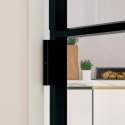 Drzwi wewnętrzne, czarne, 102x201,5 cm, szkło i aluminium Lumarko!