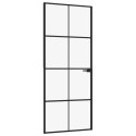 Drzwi wewnętrzne, czarne, 83x201,5 cm, szkło i aluminium Lumarko!