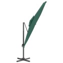 Wiszący parasol z podwójną czaszą, zielony, 300x300 cm Lumarko!