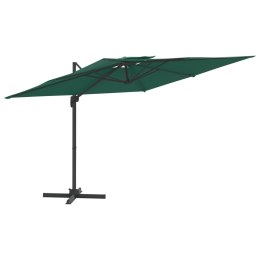Wiszący parasol z podwójną czaszą, zielony, 400x300 cm Lumarko!