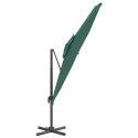 Wiszący parasol z podwójną czaszą, zielony, 400x300 cm Lumarko!
