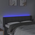 Zagłówek do łóżka z LED, ciemnoszary, 147x16x78/88 cm, tkanina Lumarko!