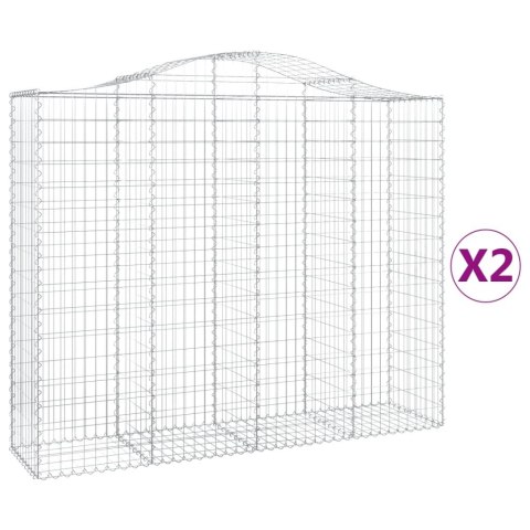Kosze gabionowe, 2 szt, 200x50x160/180 cm, galwanizowane żelazo Lumarko!