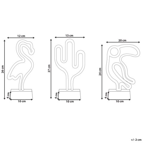 Zestaw 3 neonów LED wielokolorowy MABEL