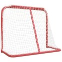 Bramka do hokeja, czerwono-biała, 183x71x122 cm, poliester Lumarko!