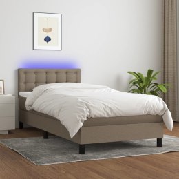 Łóżko kontynentalne z materacem, taupe, 90x200 cm, tkanina Lumarko!