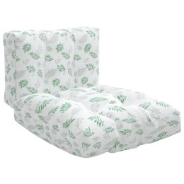 Poduszki na sofę z palet, 2 szt., wzór w liście, tkanina Lumarko!