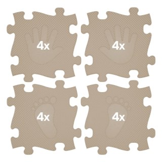 WOOPIE Mata Sensoryczna Ortopedyczna Puzzle Ręce i Nogi 16 el. - Kolor Beżowy Lumarko!