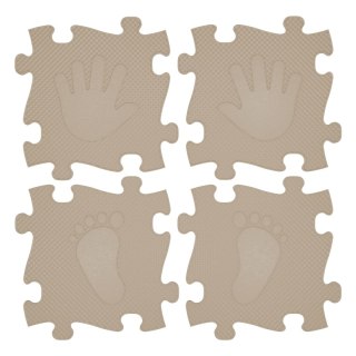 WOOPIE Mata Sensoryczna Ortopedyczna Puzzle Ręce i Nogi 16 el. - Kolor Beżowy Lumarko!