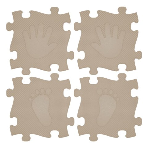 WOOPIE Mata Sensoryczna Ortopedyczna Puzzle Ręce i Nogi 16 el. - Kolor Beżowy Lumarko!
