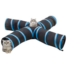 Tunel dla kota, czteroramienny, czarno-niebieski, 25 cm Lumarko!