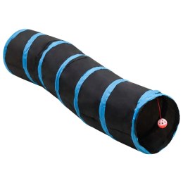 Tunel dla kota, kształt litery S, czarno-niebieski, 122 cm Lumarko!