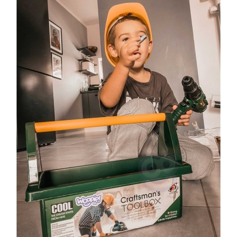 WOOPIE Duża Skrzynka z Narzędziami dla Dzieci Zestaw Majsterkowicza Wkrętarko-Wiertarka 15 el. Lumarko!