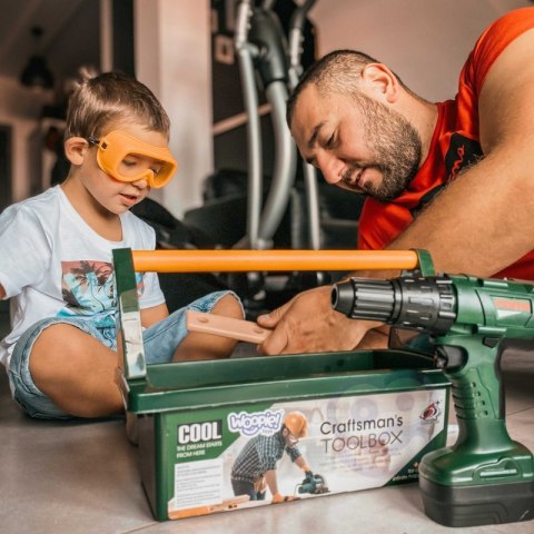 WOOPIE Duża Skrzynka z Narzędziami dla Dzieci Zestaw Majsterkowicza Wkrętarko-Wiertarka 15 el. Lumarko!