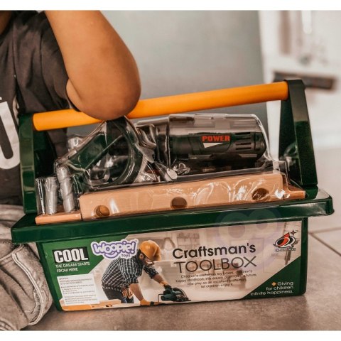 WOOPIE Duża Skrzynka z Narzędziami dla Dzieci Zestaw Majsterkowicza Wkrętarko-Wiertarka 15 el. Lumarko!