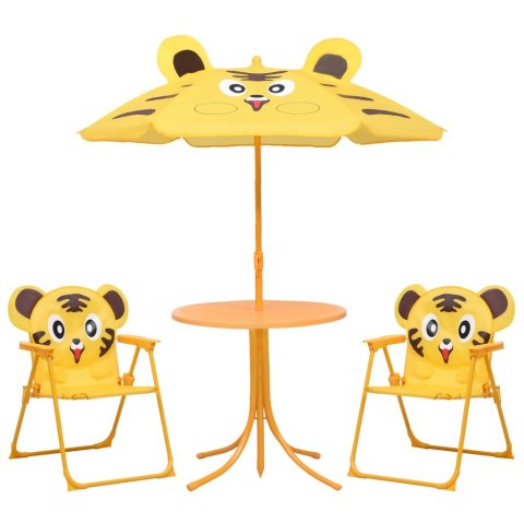 3-cz. dziecięcy zestaw mebli do ogrodu, z parasolem, żółty Lumarko!