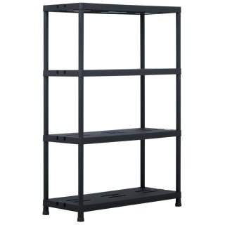 Regał magazynowy, czarny, 220 kg, 90x40x138 cm, plastikowy Lumarko!