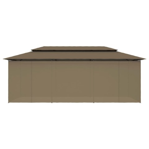 Altana z zasłonami, 600x298x270 cm, kolor taupe, 180 g/m² Lumarko!