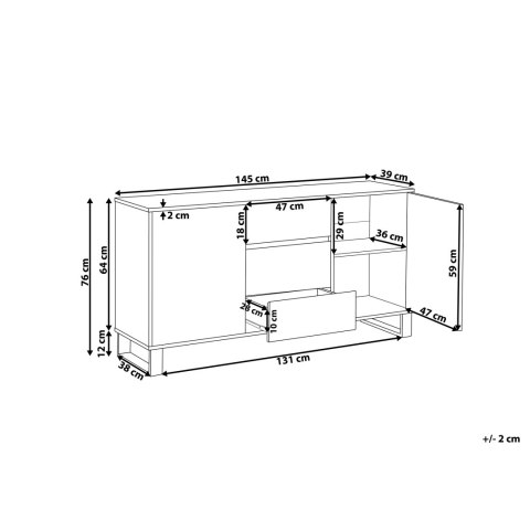Komoda jasne drewno z czarnym ELDA